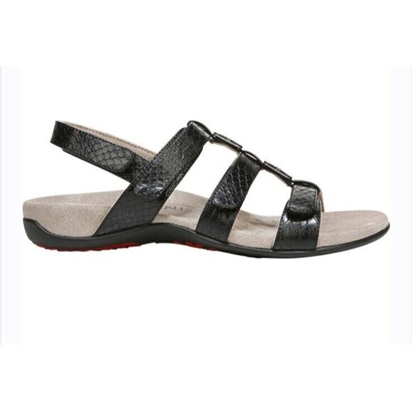 Vionic Sandal Womens 7 Amber Snake Croc‎ Adjustable Orthotic Sandal New - Picture 1 of 1
